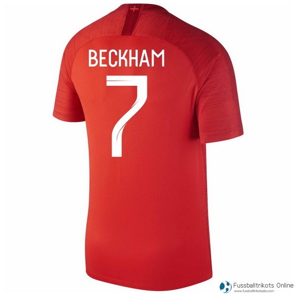 England Trikot Auswarts Beckham 2018 Rote Fussballtrikots Günstig